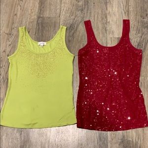 Sparkles+studs fun tanks by Calvin Klein & Express